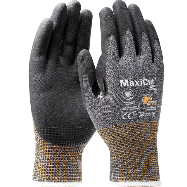 PIP 44-5745E/M ATG MaxiCut Ultra A5 Seamless Knit Engineered Yarn with Premium Nitrile Coated MicroFoam Grip on Palm & Fingers - Touchscreen Compatible