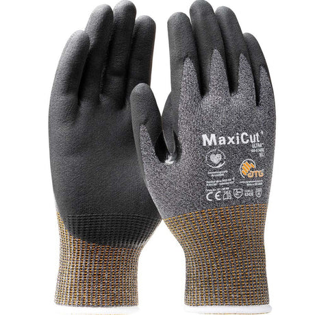 PIP 44-5745E/L ATG MaxiCut Ultra A5 Seamless Knit Engineered Yarn with Premium Nitrile Coated MicroFoam Grip on Palm & Fingers - Touchscreen Compatible