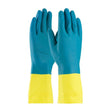 PIP 52-3670-L Neoprene Latex Chemical Resistant Gloves 12" 28 mil Blue Yellow Large