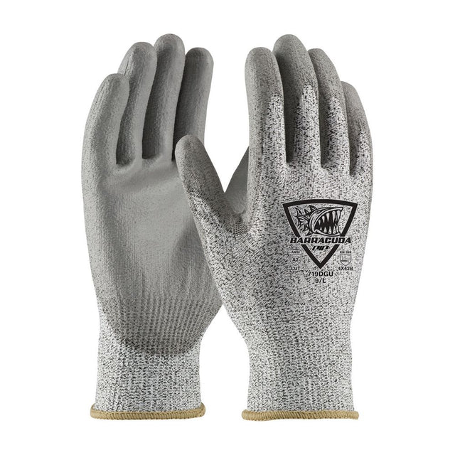 PIP 719DGU Barracuda Seamless Knit Polykor Blended Glove with Polyurethane Coated Flat Grip on Palm & Fingers