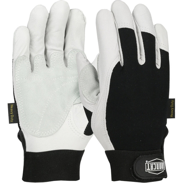 PIP Industrial Products 86550/2XL Top Grain Goatskin Leather Gloves with Spandex Back and Reinforced Palm