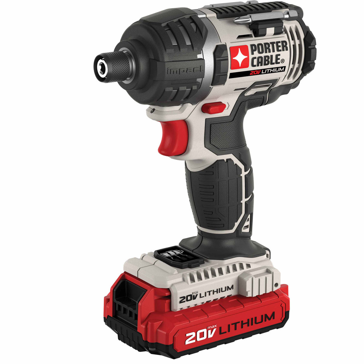 Porter Cable PCCK640LB 20V MAX 1/4 Inch Hex Lithium Ion Impact Driver Kit - 4