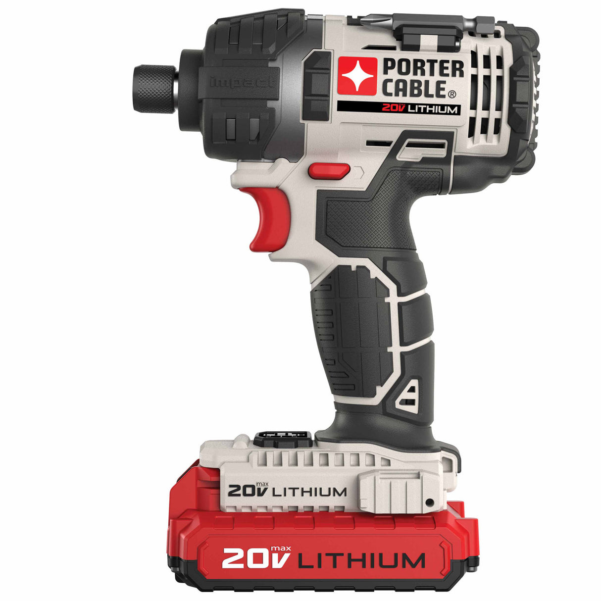 Porter Cable PCCK640LB 20V MAX 1/4 Inch Hex Lithium Ion Impact Driver Kit - 6