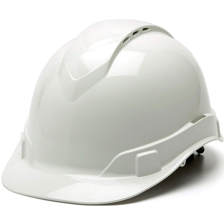 Pyramex HP44110V Ridgeline Vented Cap Hard Hat, 4 Pt Ratchet Suspension, White