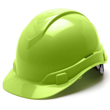 Pyramex HP44131 Ridgeline Cap Hard Hat, 4 Pt Ratchet Suspension, Hi Vis Green