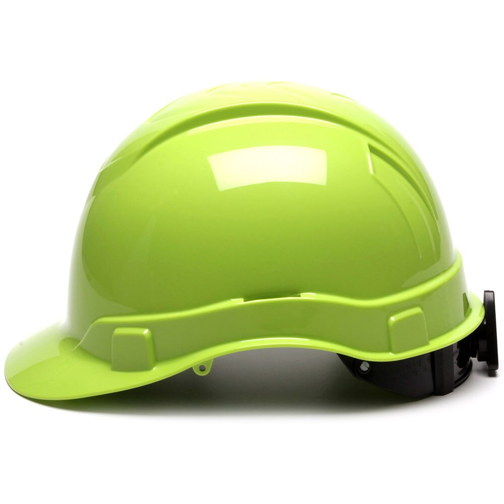 Pyramex HP44131 Ridgeline Cap Hard Hat, 4 Pt Ratchet Suspension, Hi Vis Green - 3