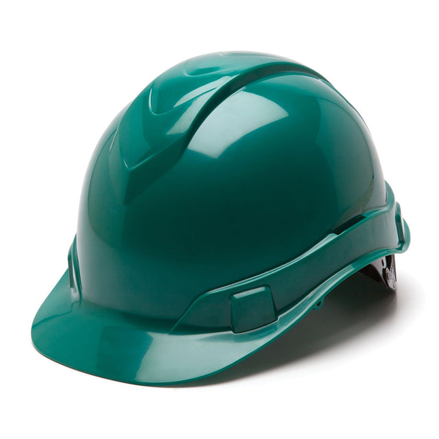 Pyramex HP44135 Ridgeline Hard Hat, Green Cap Style 4 Pt Ratchet Suspension