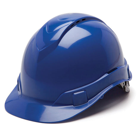 Pyramex HP44160V Ridgeline Hard Hat, Blue Vented Cap Style 4 Pt Ratchet Suspension