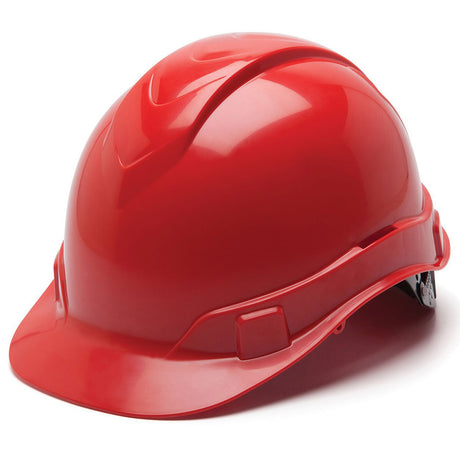 Pyramex HP46120 Ridgeline Hard Hat, Red Cap Style 6 Pt Ratchet Suspension