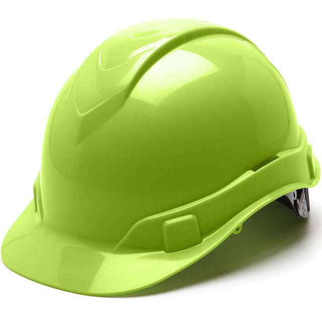 Pyramex HP46131 Ridgeline Cap Hard Hat, 6 Pt Ratchet Suspension, Hi Vis Green