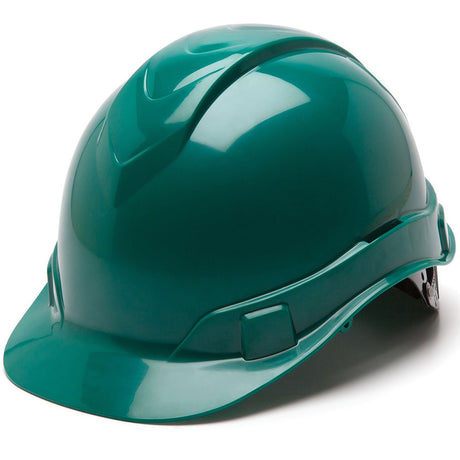 Pyramex HP46135 Ridgeline Hard Hat, Green Cap Style 6 Pt Ratchet Suspension