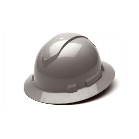 Pyramex HP54112 Gray-Ridgeline Hard Hat, Full Brim 4 Pt Ratchet Suspension