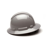 Pyramex HP54112 Gray-Ridgeline Hard Hat, Full Brim 4 Pt Ratchet Suspension - 2