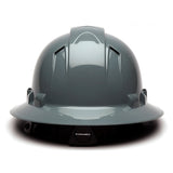 Pyramex HP54113V Ridgeline Vented Full Brim Hard Hat 4 Pt Ratchet Suspension Grey - 4