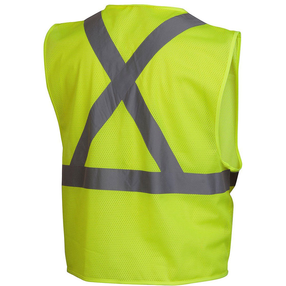 Pyramex RCZ2110X5 Hi-Vis Lime Vest with Reflective Tape, 5X Large - 2