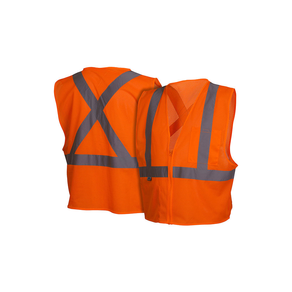 Pyramex RCZ2120L Hi-Vis Orange Vest with Reflective Tape, Large - 3