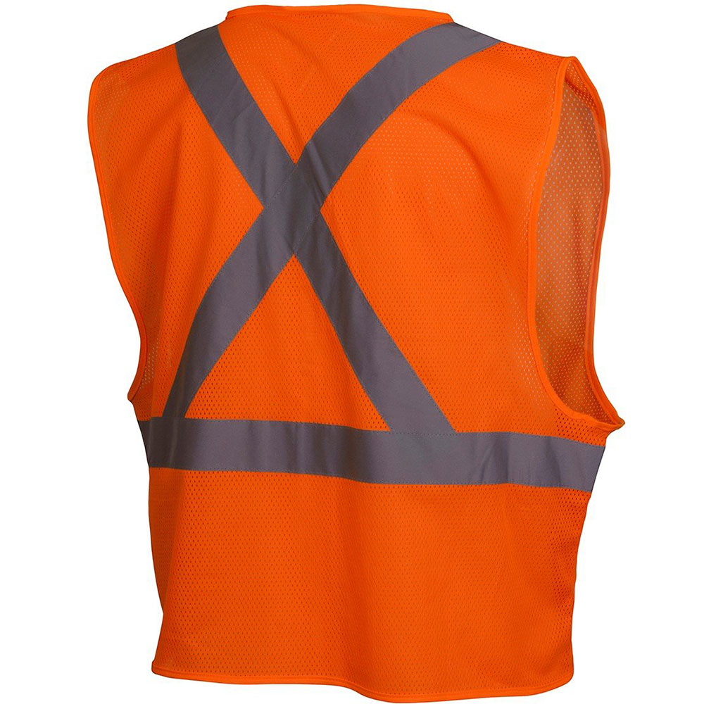 Pyramex RCZ2120X2 Hi-Vis Orange Vest with Reflective Tape, 2X Large - 2