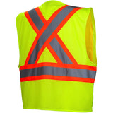 Pyramex RCZ2410L Hi-Vis Lime Vest with Contrasting Reflective Tape, Large - 2