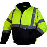 Pyramex RJ3210L Hi-Vis Lime Bomber Jacket with Quilted Lining - Large