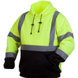 Pyramex RSSH3210L Hi-Vis Lime Pullover Sweatshirt with Black Bottom - Large