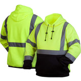 Pyramex RSSH3210L Hi-Vis Lime Pullover Sweatshirt with Black Bottom - Large - 3