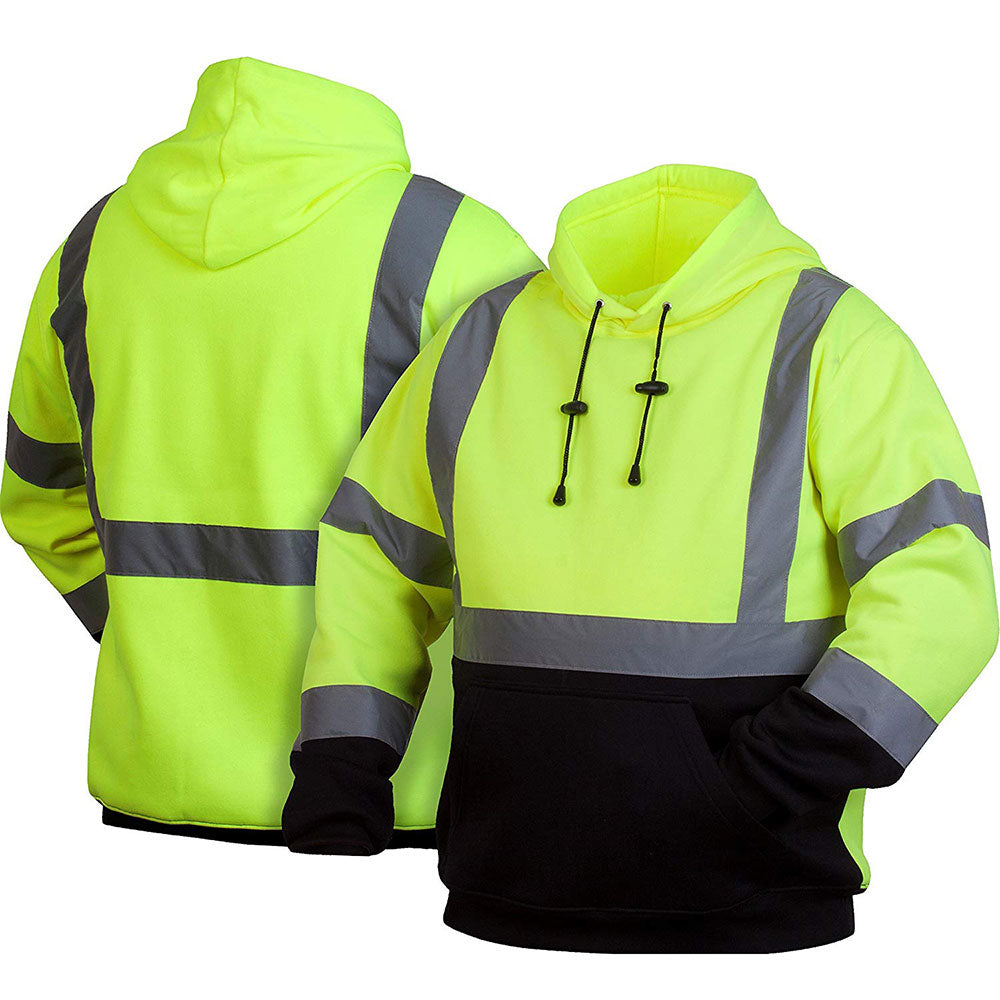 Pyramex RSSH3210X4 Hi-Vis Lime Pullover Sweatshirt with Black Bottom- 4X Large - 3