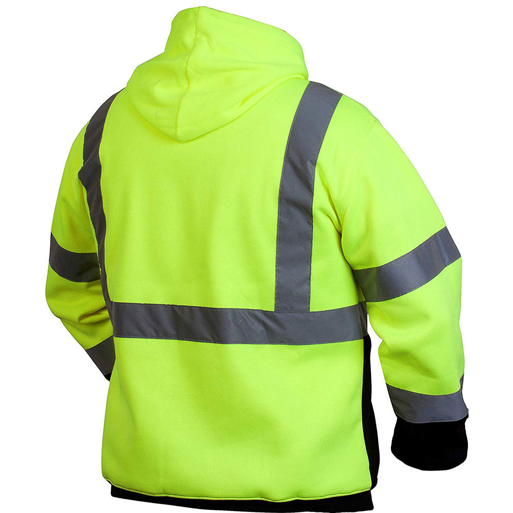 Pyramex RSSH3210X5 Hi-Vis Lime Pullover Sweatshirt with Black Bottom- 5X Large - 2