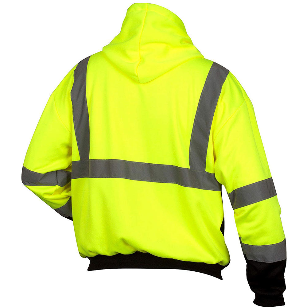 Pyramex RSZH3210M Hi-Vis Lime Zipper Sweatshirt with Black Bottom - Medium - 2