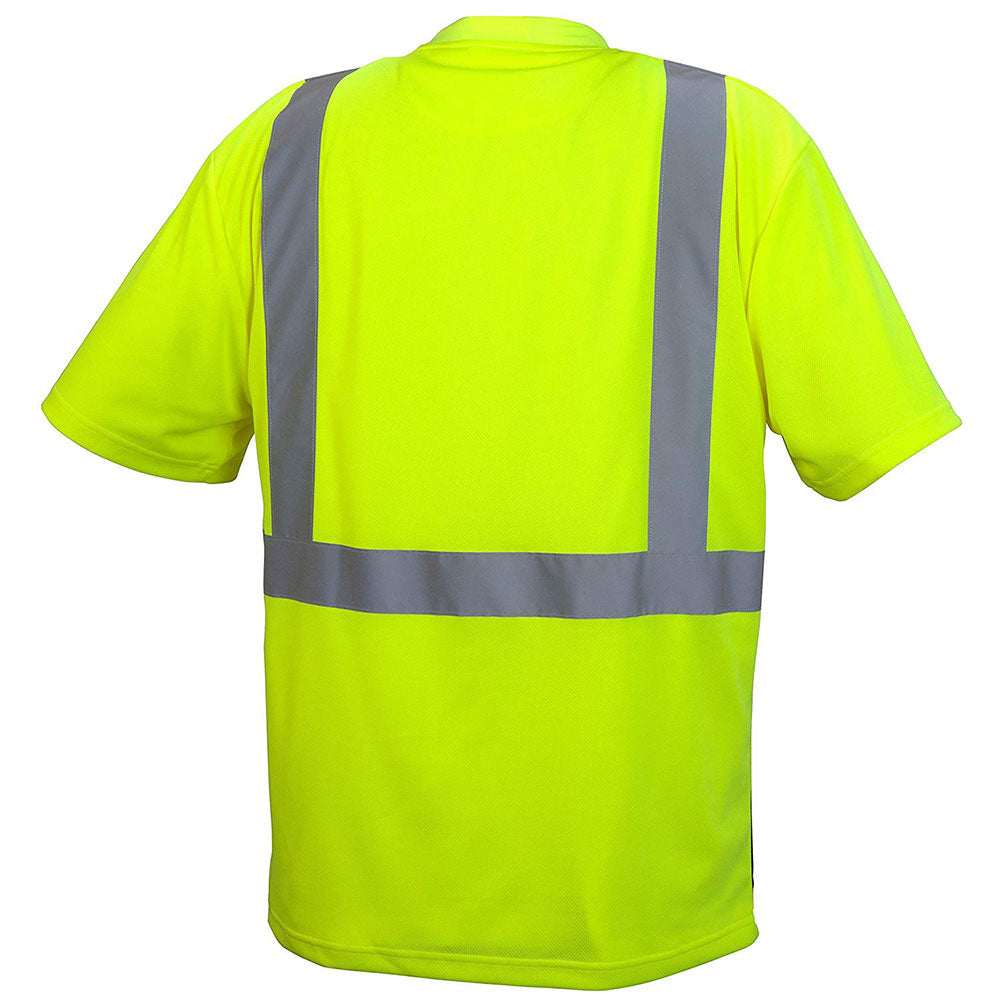 Pyramex RTS2110BX2 Hi-Vis Lime T-Shirt -Lightweight Polyester, 2X-Large - 2