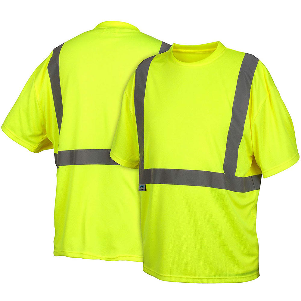 Pyramex RTS2110NPL T-Shirt - Hi-Vis Lime - No Pocket  - Size Large - 3