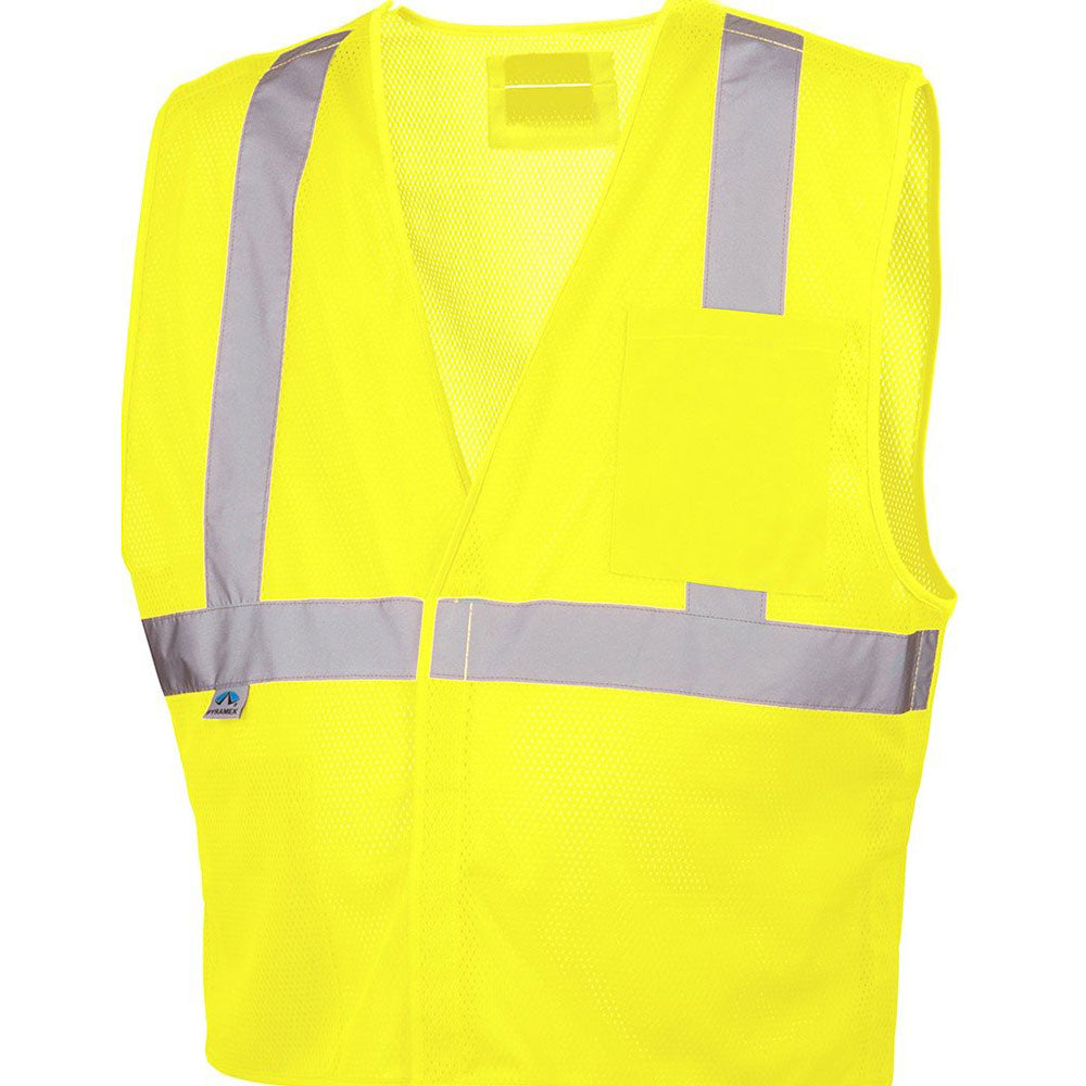 Pyramex RVHL2510BRDX2 Safety Vest - Hi-Vis Lime with 5 point D-Ring - 2X Large