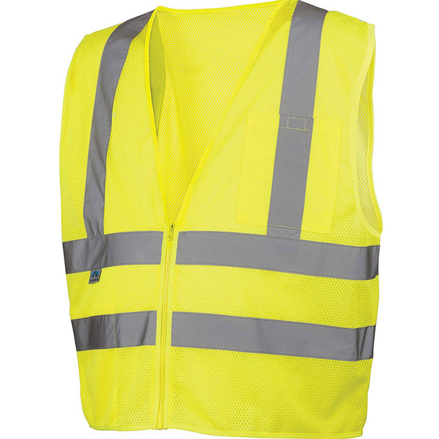 Pyramex RVZ2610L Safety Vest - Hi-Vis Lime- 2 Stripes - Size Large