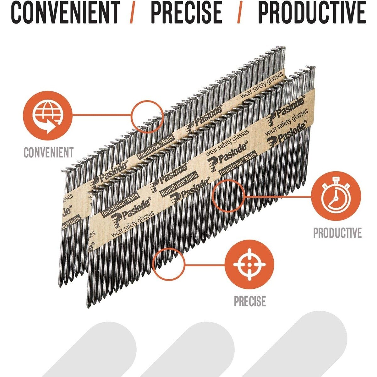 PasLode 650524 3" x 0.120 30 Degree Smooth Brite Framing Nails and Fuel Pack - 2