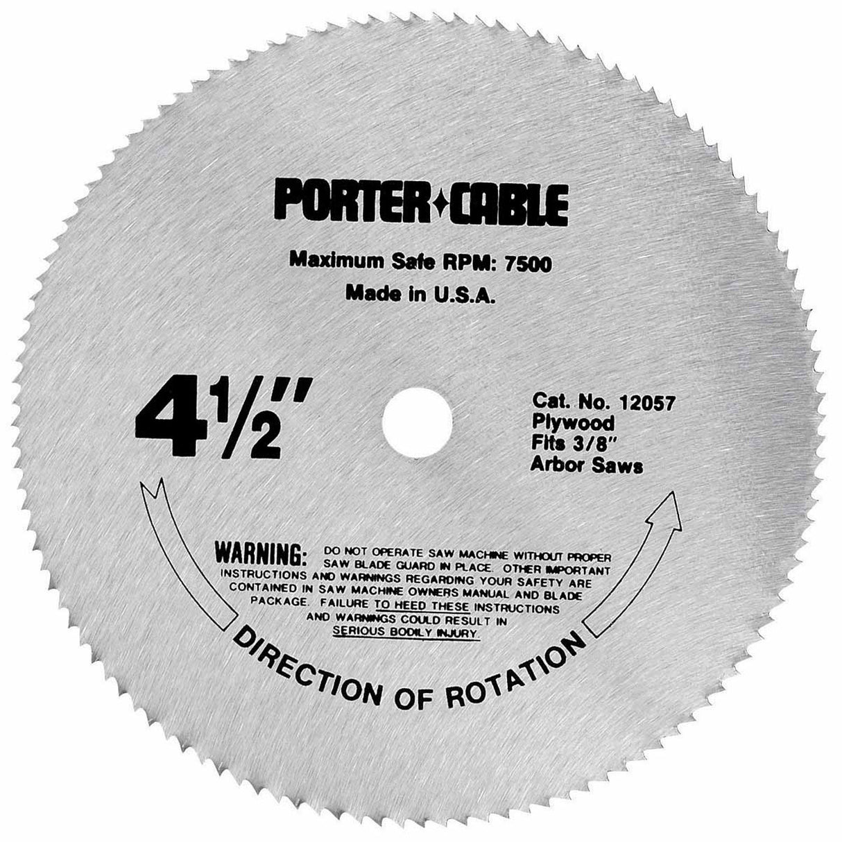 Porter Cable 12057 Circular Saw Blade, 4-1/2" X 3/8",Plywood