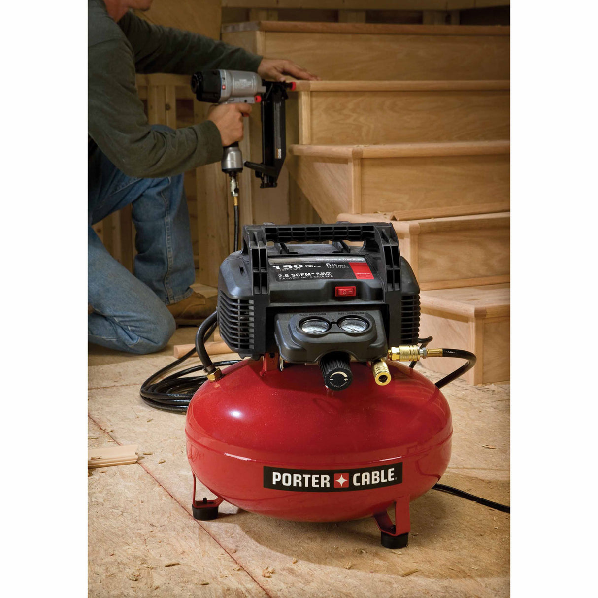 Porter Cable C2002 150 PSI 6 Gallon Oil-Free Pancake Compressor - 2