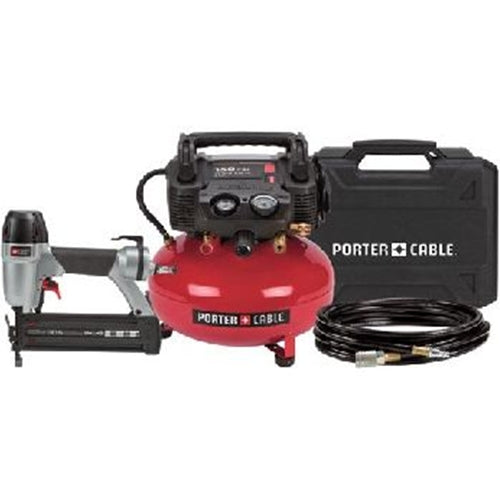 Porter Cable CF6121 6 Gal 150 Psi Pancake & 2" Brad Nailer Combo Kit