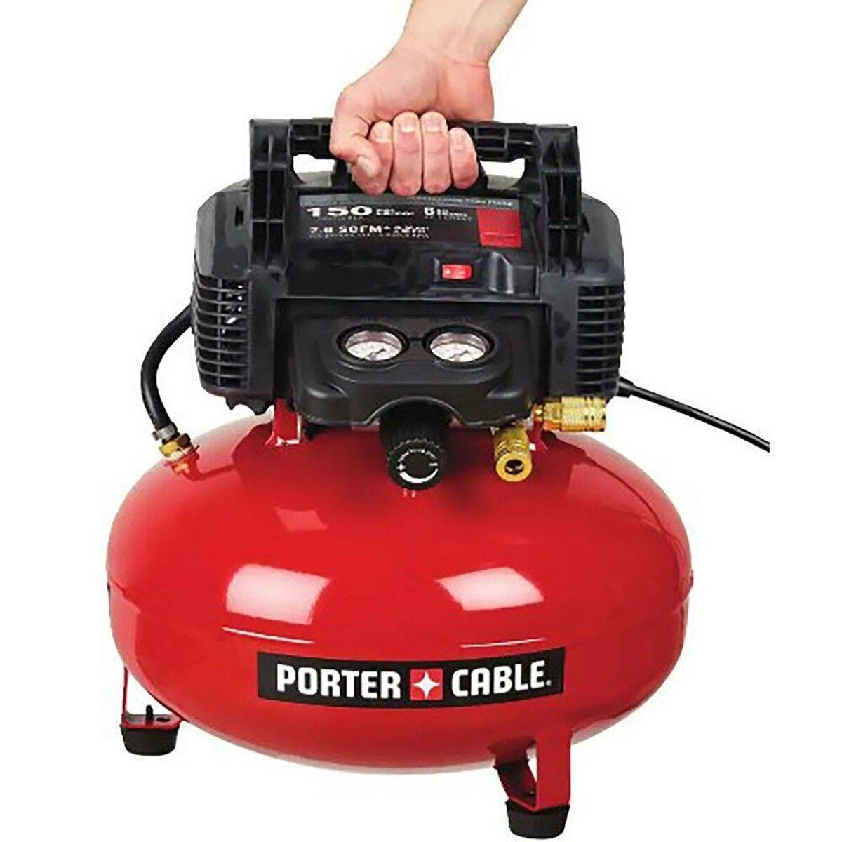 Porter Cable PXCM12236 6 Gal 150 PSI Portable Electric Pancake Air Compressor and 18-Gauge Brad Nailer Combo Kit - 2