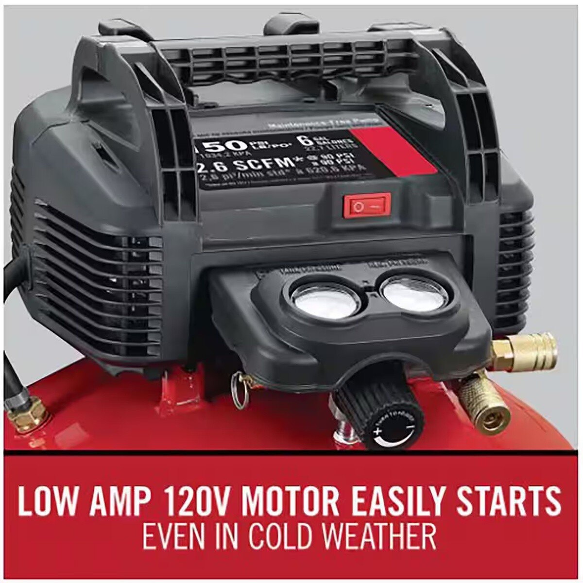 Porter Cable PXCM12236 6 Gal 150 PSI Portable Electric Pancake Air Compressor and 18-Gauge Brad Nailer Combo Kit - 6
