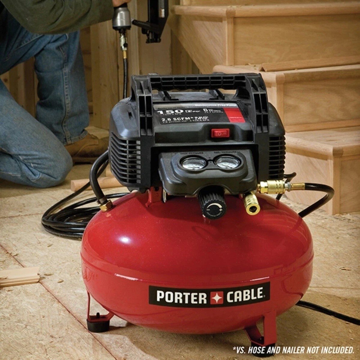 Porter Cable PXCM2002.COM 6 Gallon 150 PSI Electric Pancake Air Compressor (120V) - 6