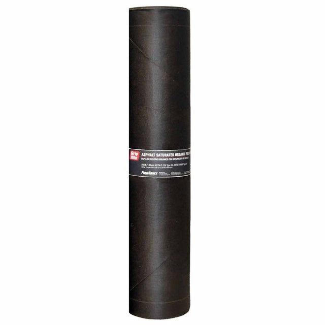 Primesource FLT30D4869 Saturated Organic Felt Roofing Paper, Asphalt Smooth, 3' W x 7' L, 30 lb (Black)