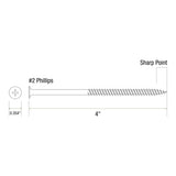 Primesource FS400 #10 x 4" Fine Thread Bugle Head Drywall Screws Phosphate Coated (1000 Pack) - 2