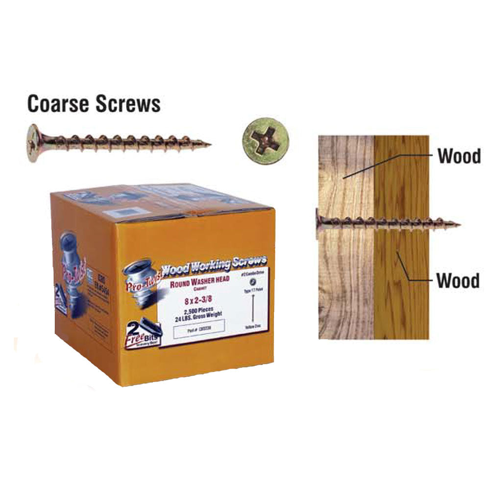 Primesource GS300 1 Box 8 X 3" Coarse Yellow Zinc Screw - 3