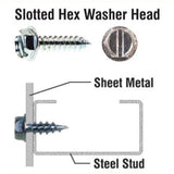 Primesource HW48121LB 8x 1/2" Slotted Hex Washer Head W/Self-Piercing Needle Point - 2