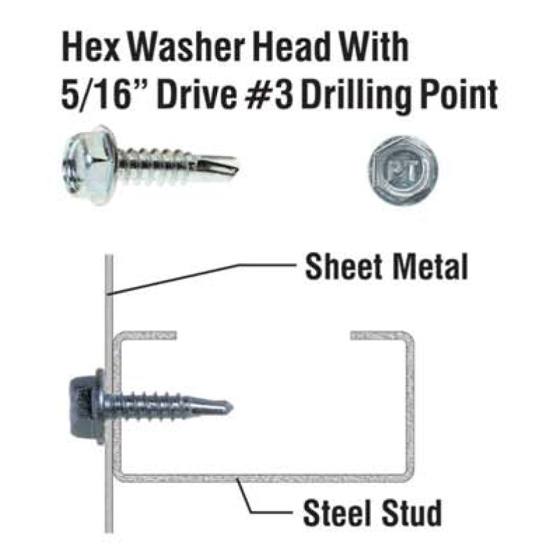 Primesource HWD1034 1 Bx 10X3/4 Hex Washer Head, Zinc Self Drilling Screws