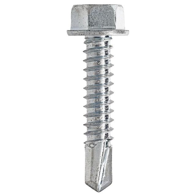 Primesource HWD12114 12 Gauge x 1-1/4" Zinc Plated Hex Washer Head Self Drilling Screws 3 Drill Point (3000 Pack)