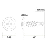 Primesource MTD1034X 10 x 3/4" Modified Truss 3.5 Point Fastener (5M BX) - 3