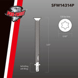 Primesource SFW14314P 14 x 3-1/4" Star Drive Self-Drilling Screw with Wings - 2