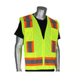 Protective Industrial Products 302-0500-YEL-3X Class 2 Solid Mesh Two-Tone Safety Vest Zipper with Mic Tab 56.5" Chest 29" Length