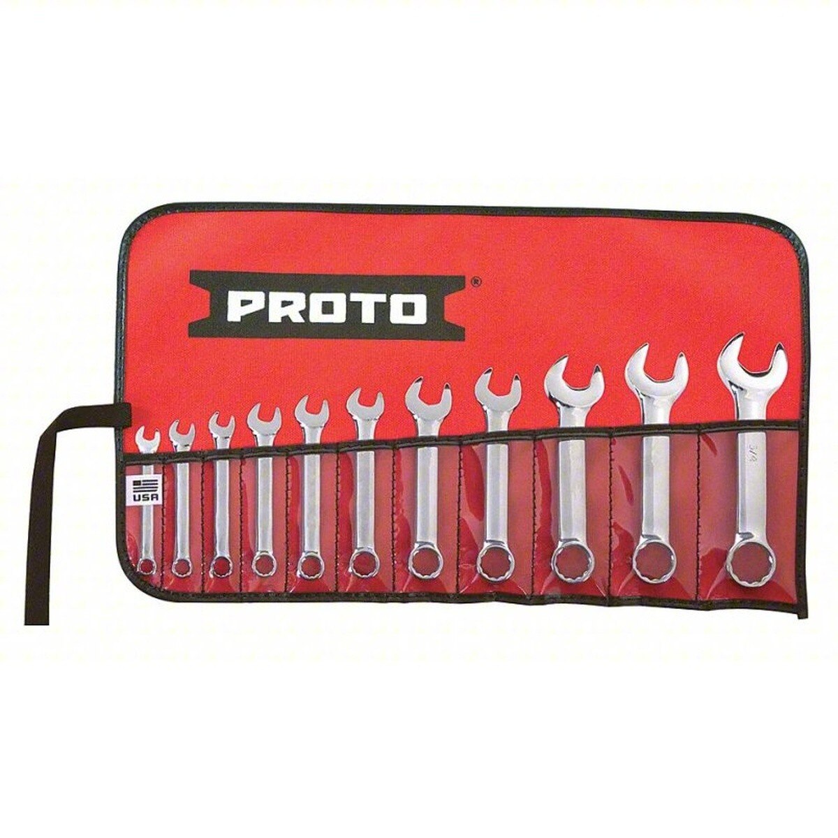 Proto J1200ES-11 12 Point Full Polish Short Combination Wrench Set (11 Piece)