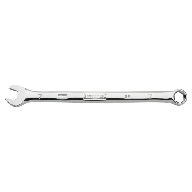 Proto J1207MH-T500 7mm 6 Point Combination Wrench 15 Degree Head Angle, 5-11/64" Overall Length, Steel, Chrome Finish